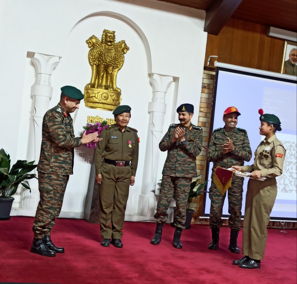 Capt Regina Razousinuo, Associate NCC Officer (Senior Wing) of St Joseph's College (Autonomous), Jakhama promoted to the rank of Major.